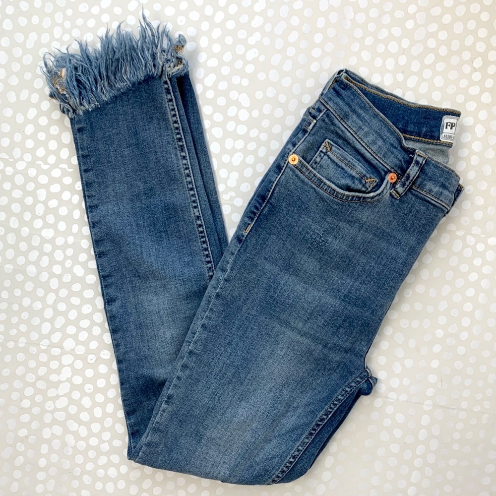Free people Great Heights Frayed Skinny Jeans - Picture 5 of 15
